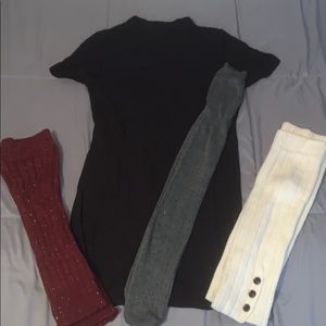 Leg warmers, over the knee socks, sweater dress